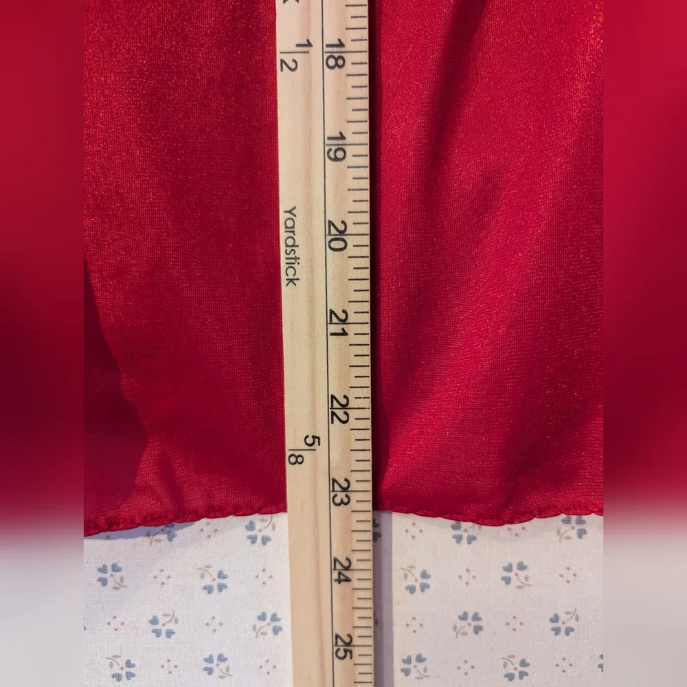 Contessa Red Lace Slip Skirt Slit Nylon M Vintage Silky Night Out Date Pop Red